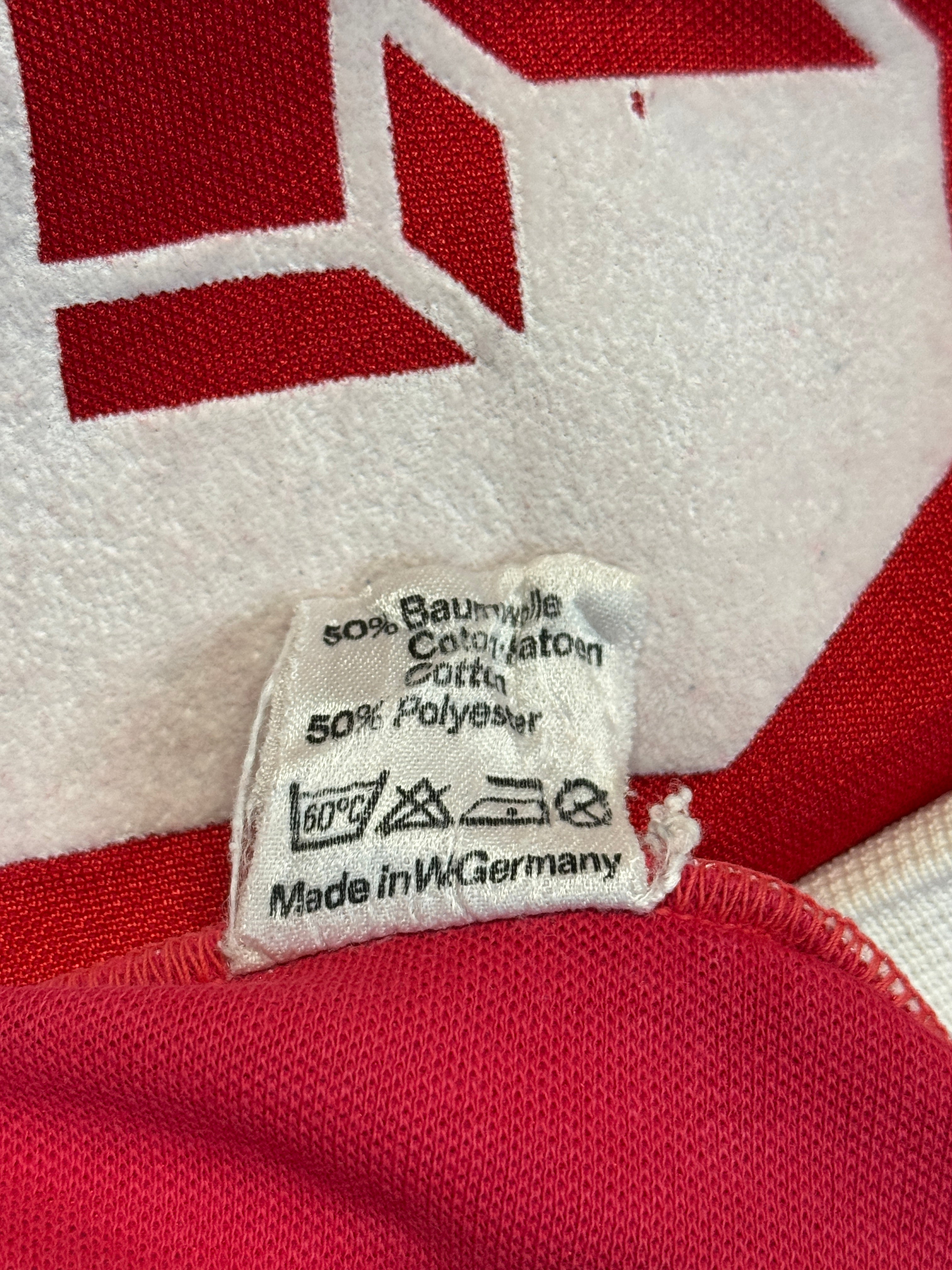 70s Adidas x Erima Langarm Trikot "Schöniger Lebensmittel" Made In West Germany Rot M