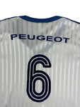 Vintage Adidas Trikot 80s #6 Peugot Made In France Glänzend Weiß L-XL