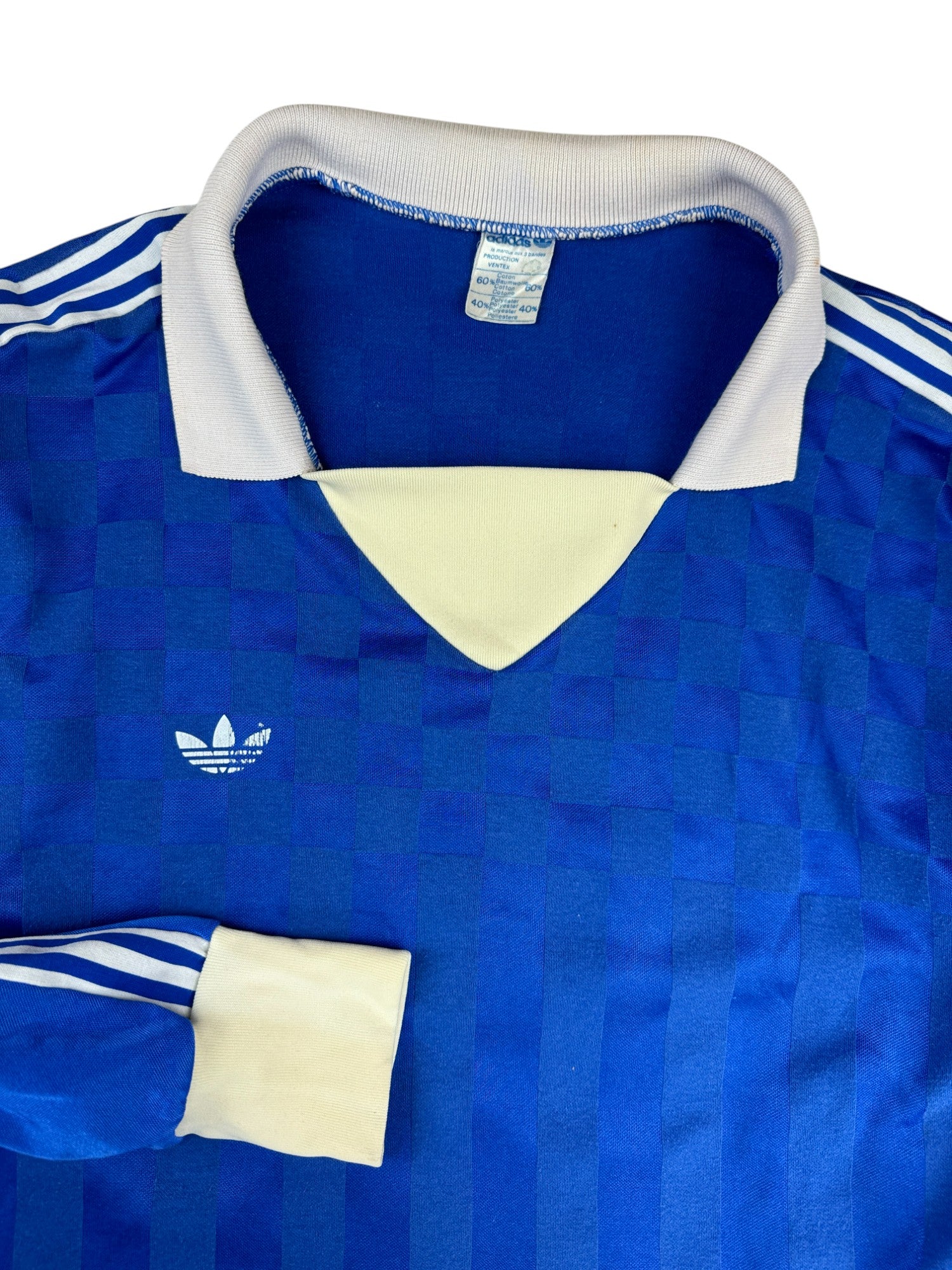 Vintage Adidas Trikot Langarm 80s Ventex Template #5 Blau M-L