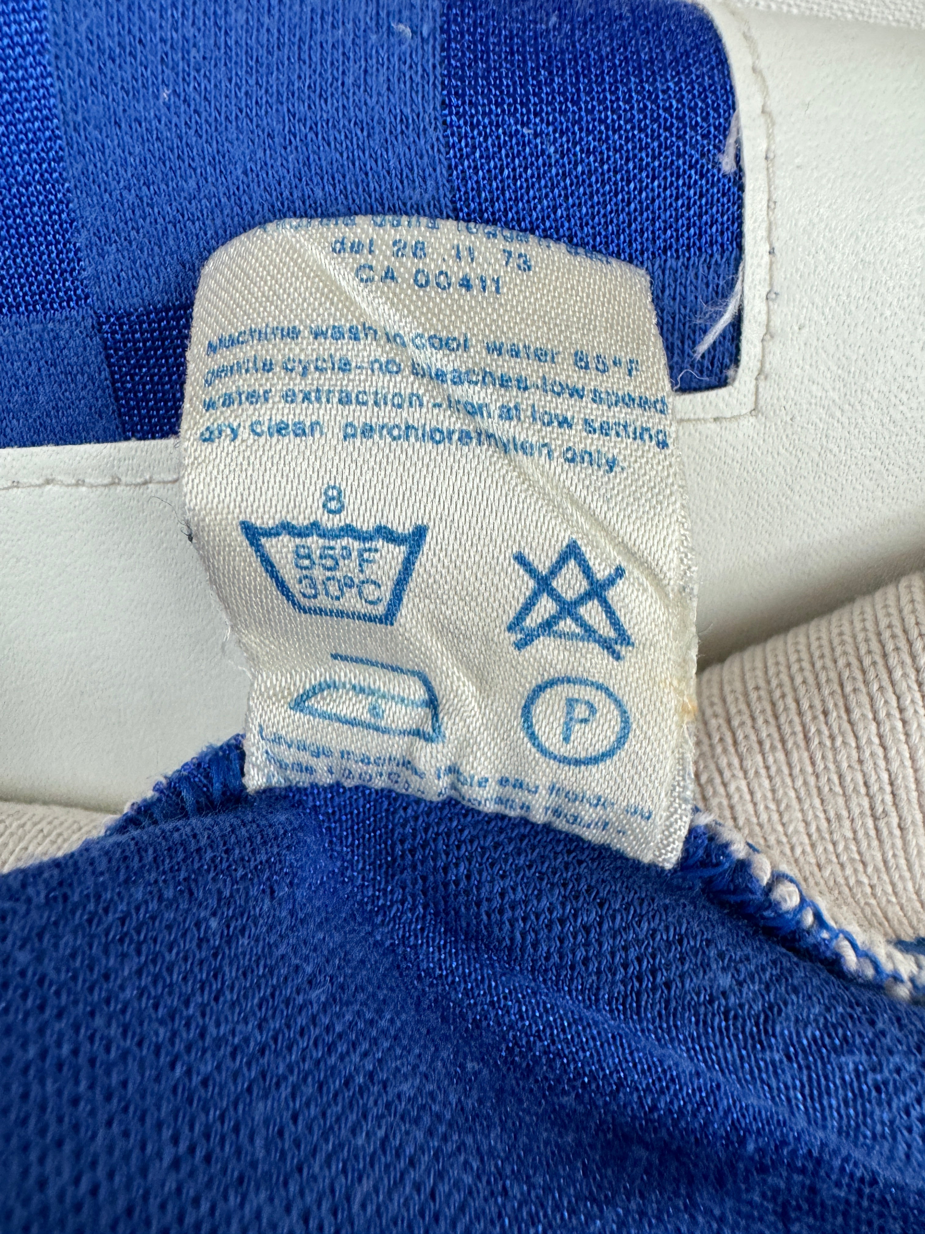 Vintage Adidas Trikot Langarm 80s Ventex Template #5 Blau M-L