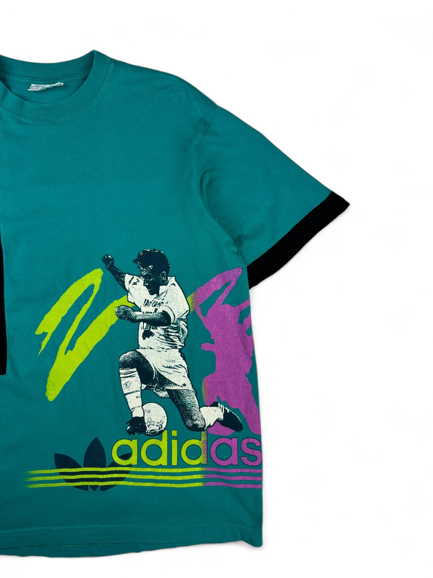 Vintage Adidas Shirt 90s "Soccer" Grün D6 M-L