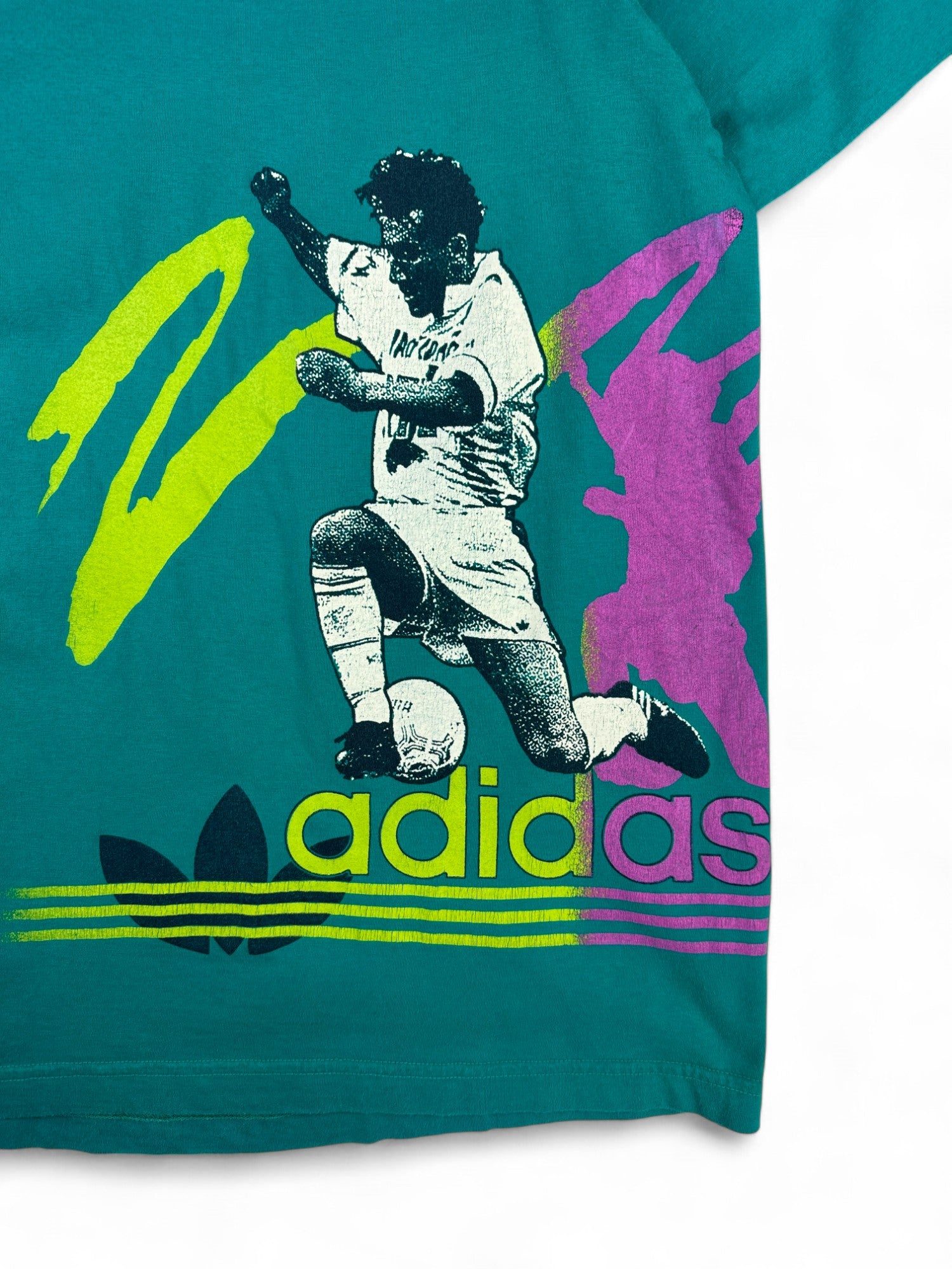 Vintage Adidas Shirt 90s "Soccer" Grün D6 M-L