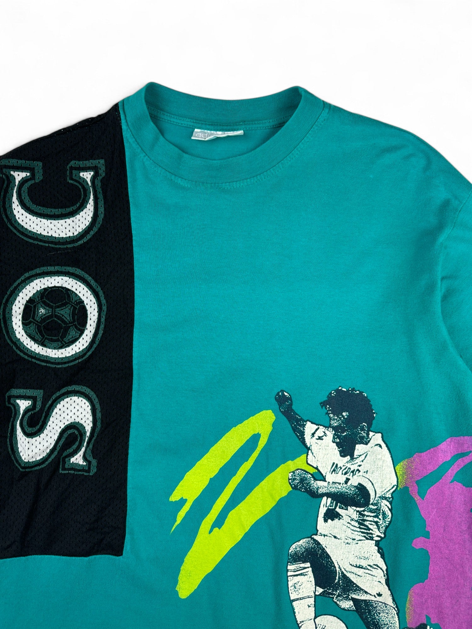 Vintage Adidas Shirt 90s "Soccer" Grün D6 M-L
