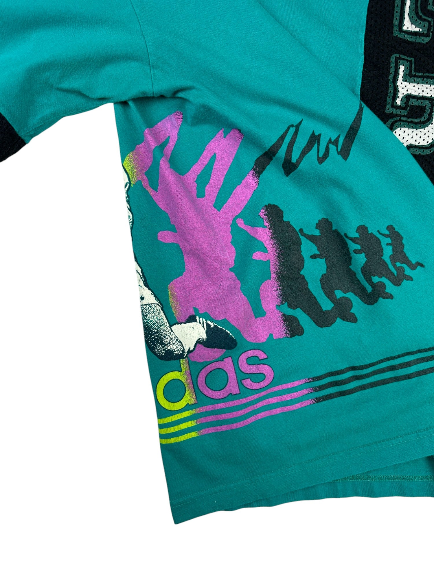 Vintage Adidas Shirt 90s "Soccer" Grün D6 M-L