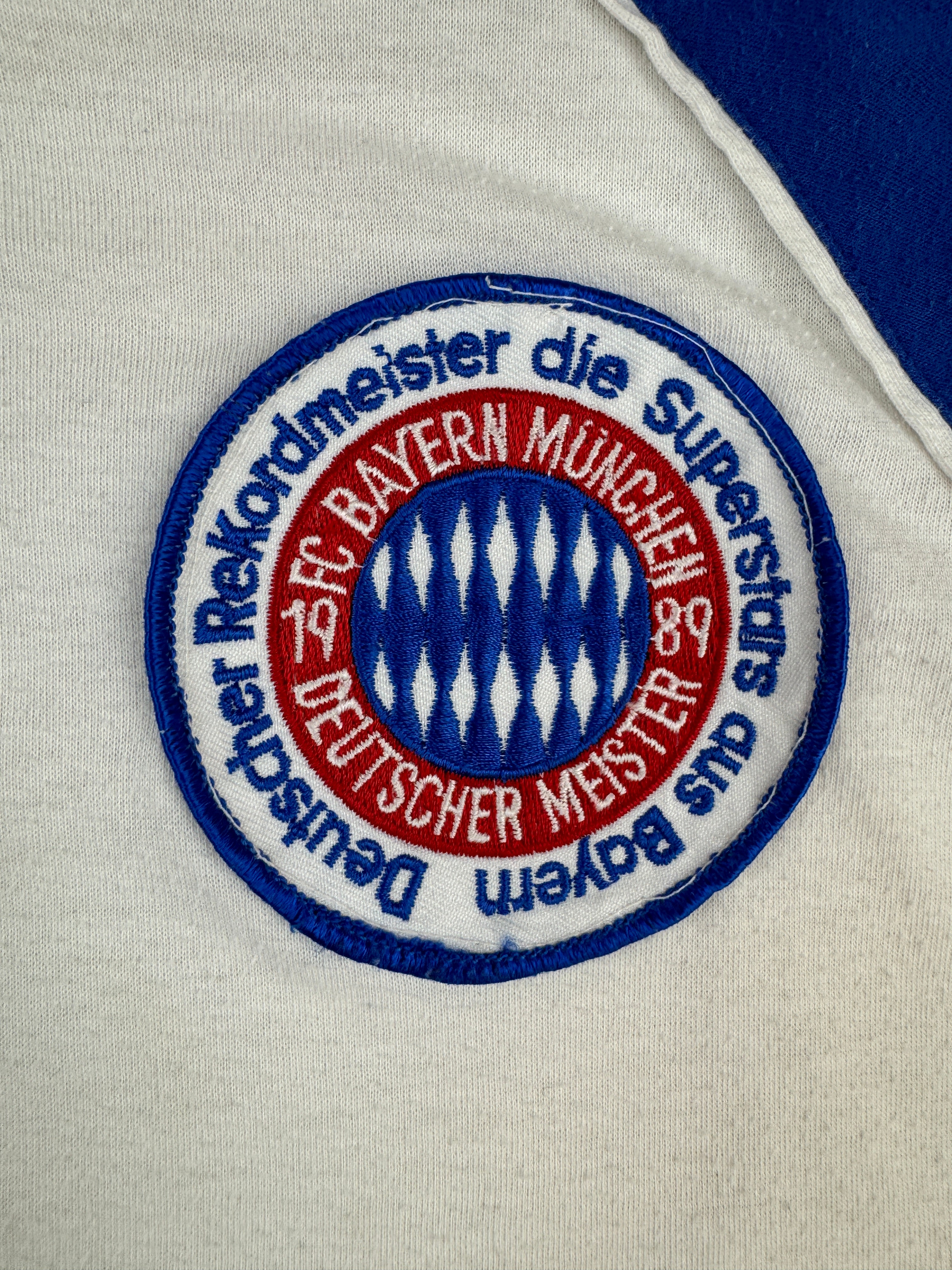 Vintage Adidas Shirt 90s FC Bayern Weiß Blau Kinder D128