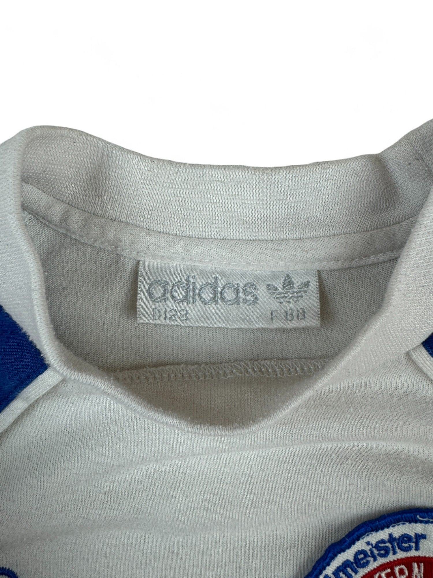 Vintage Adidas Shirt 90s FC Bayern Weiß Blau Kinder D128