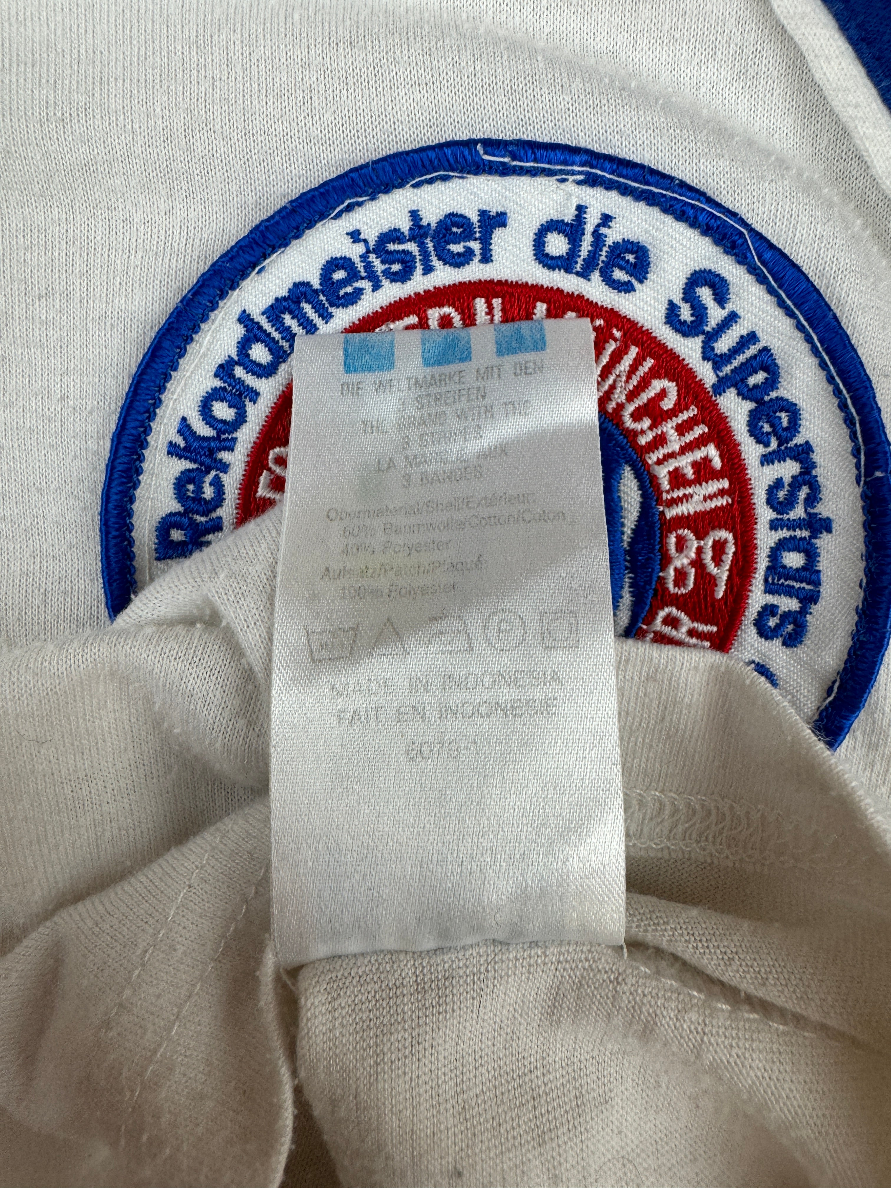 Vintage Adidas Shirt 90s FC Bayern Weiß Blau Kinder D128
