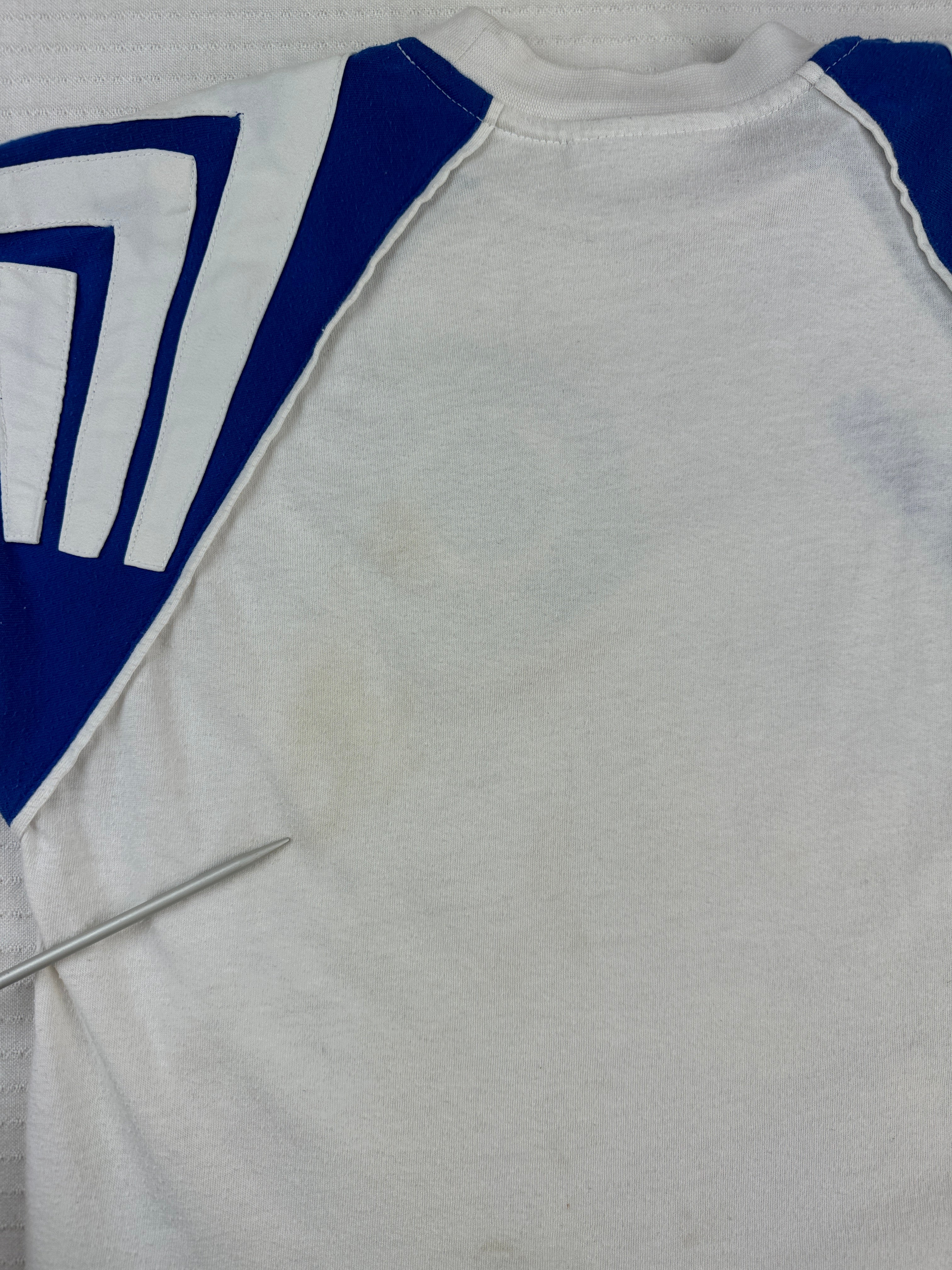 Vintage Adidas Shirt 90s FC Bayern Weiß Blau Kinder D128