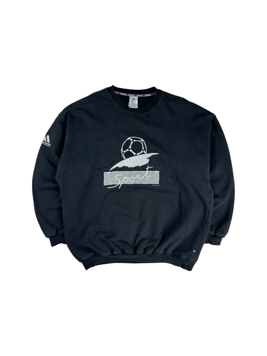 Vintage Adidas Sweater 1994 Fußball Schwarz L