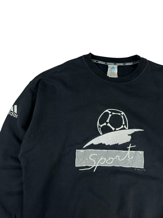 Vintage Adidas Sweater 1994 Fußball Schwarz L