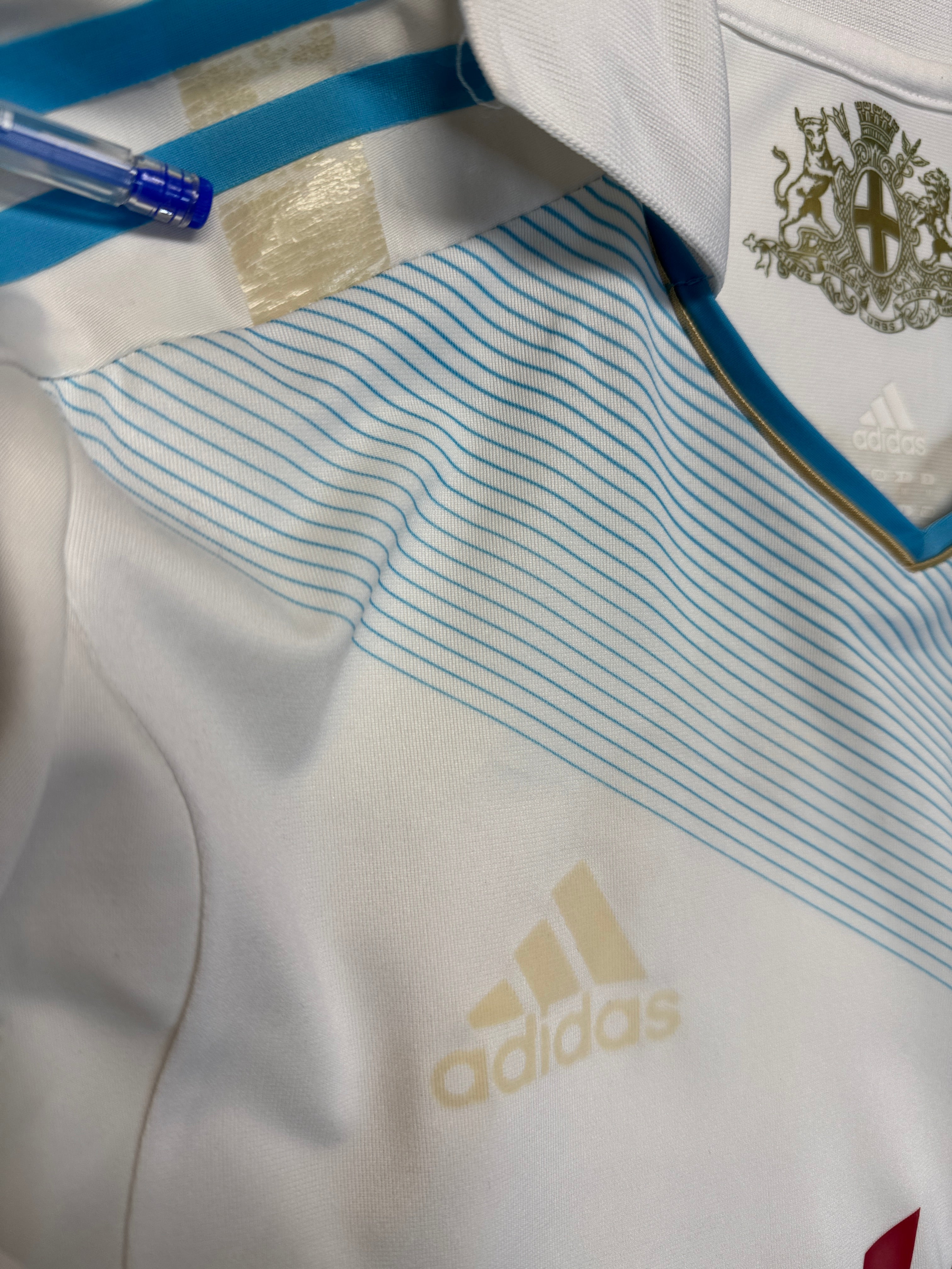 2011/2012 Adidas Trikot Player Issue Olympique Marseille Betclic Weiß Blau M
