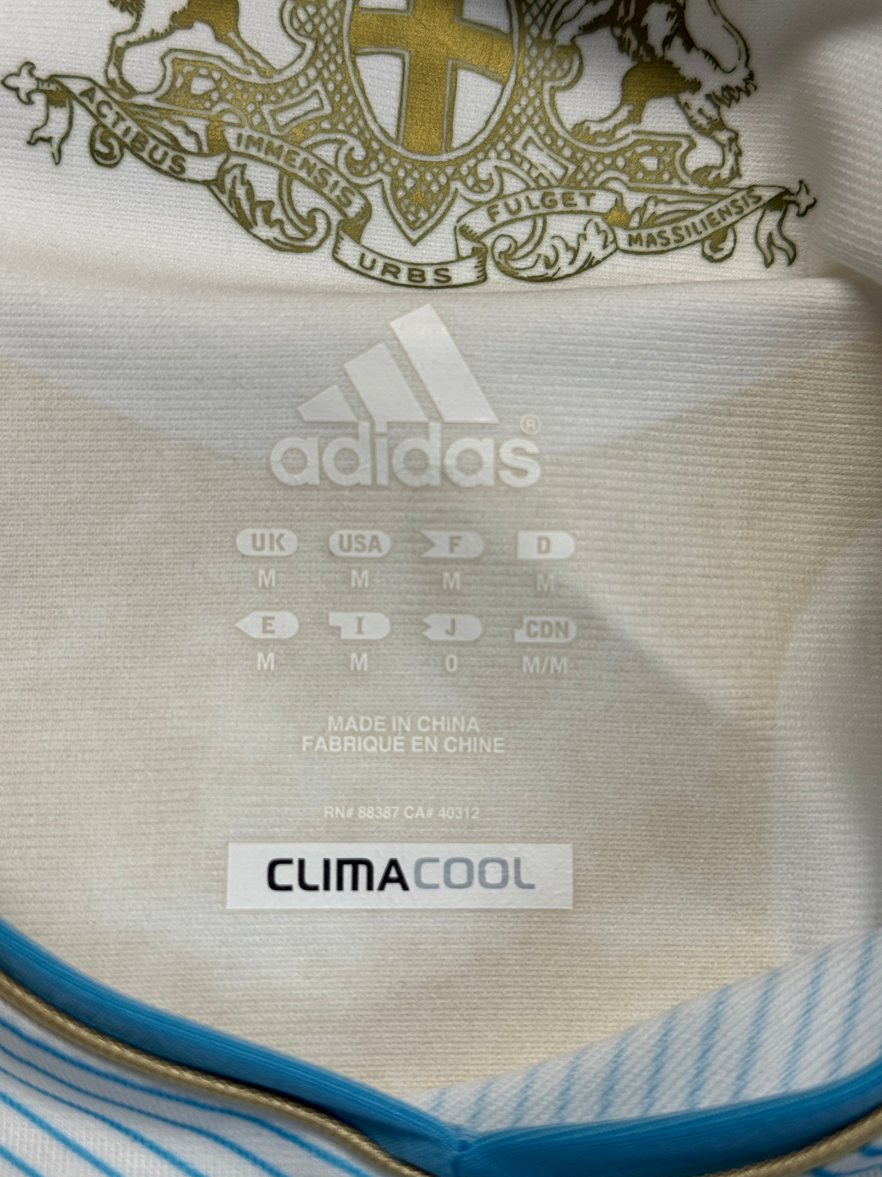 2011/2012 Adidas Trikot Player Issue Olympique Marseille Betclic Weiß Blau M