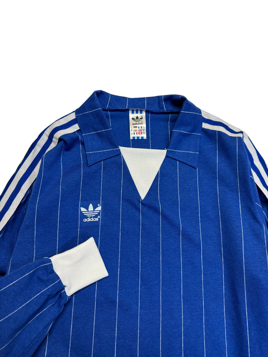 Rare! 80s Adidas Langarm Trikot Template Made In West Germany Nadelstreifen Blau M