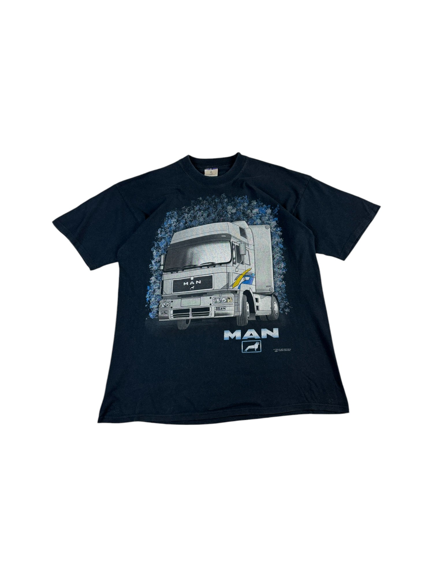 Vintage B&C Shirt 90s MAN LKW Werbung Schwarz XL - RareRags