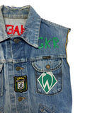 80s Wrangler Jeansweste Werder Bremen Selfmade Kutte Blau S-M