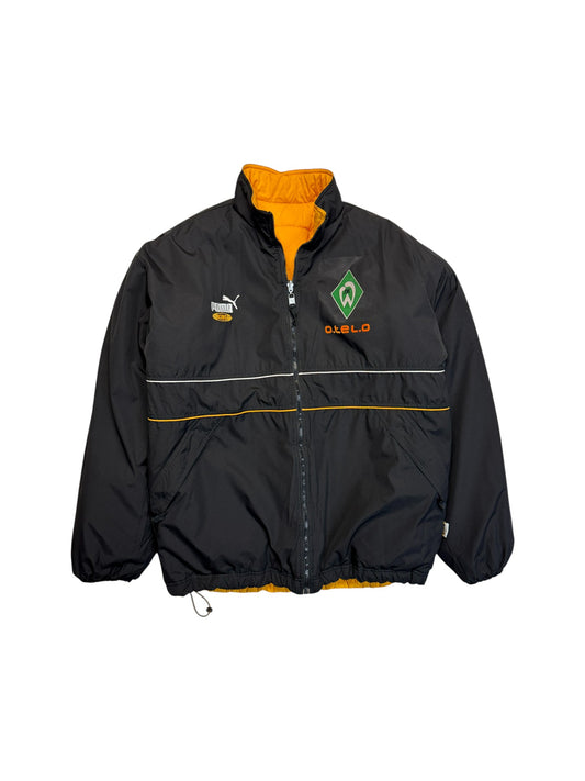 90s Puma King 2in1 Winterjacke Reversible Werder Bremen O.Tel.O Schwarz Gelb L-XL