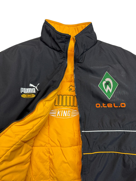 90s Puma King 2in1 Winterjacke Reversible Werder Bremen O.Tel.O Schwarz Gelb L-XL