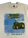 Vintage Fruit Of The Loom Shirt Ärmellos 90s John Deere "Iron Horse" Single Stitch Grau L
