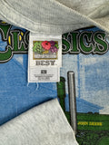 Vintage Fruit Of The Loom Shirt Ärmellos 90s John Deere "Iron Horse" Single Stitch Grau L