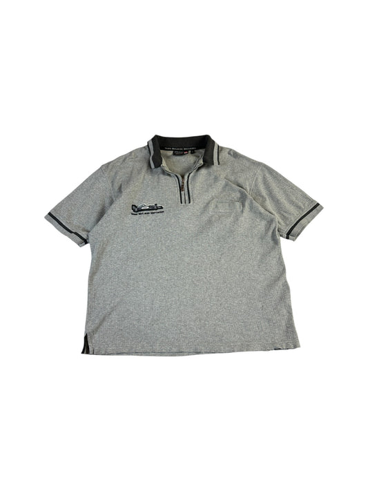Vintage Mercedes x McLaren Poloshirt 90s Grau L