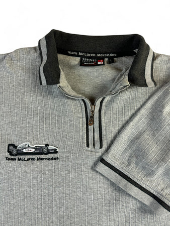 Vintage Mercedes x McLaren Poloshirt 90s Grau L
