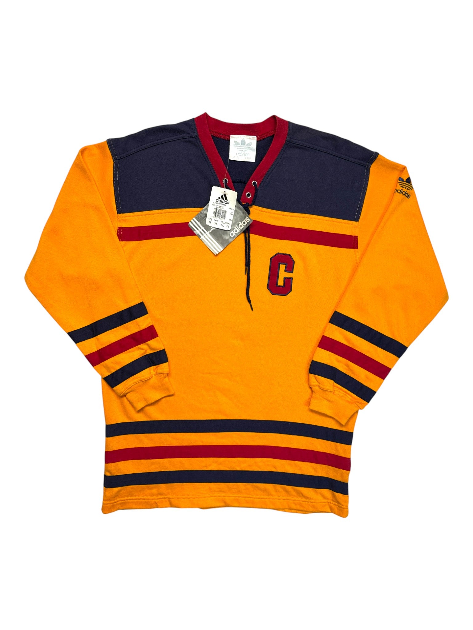 90s Adidas Sweater Deadstock Hockey Orange D176 S