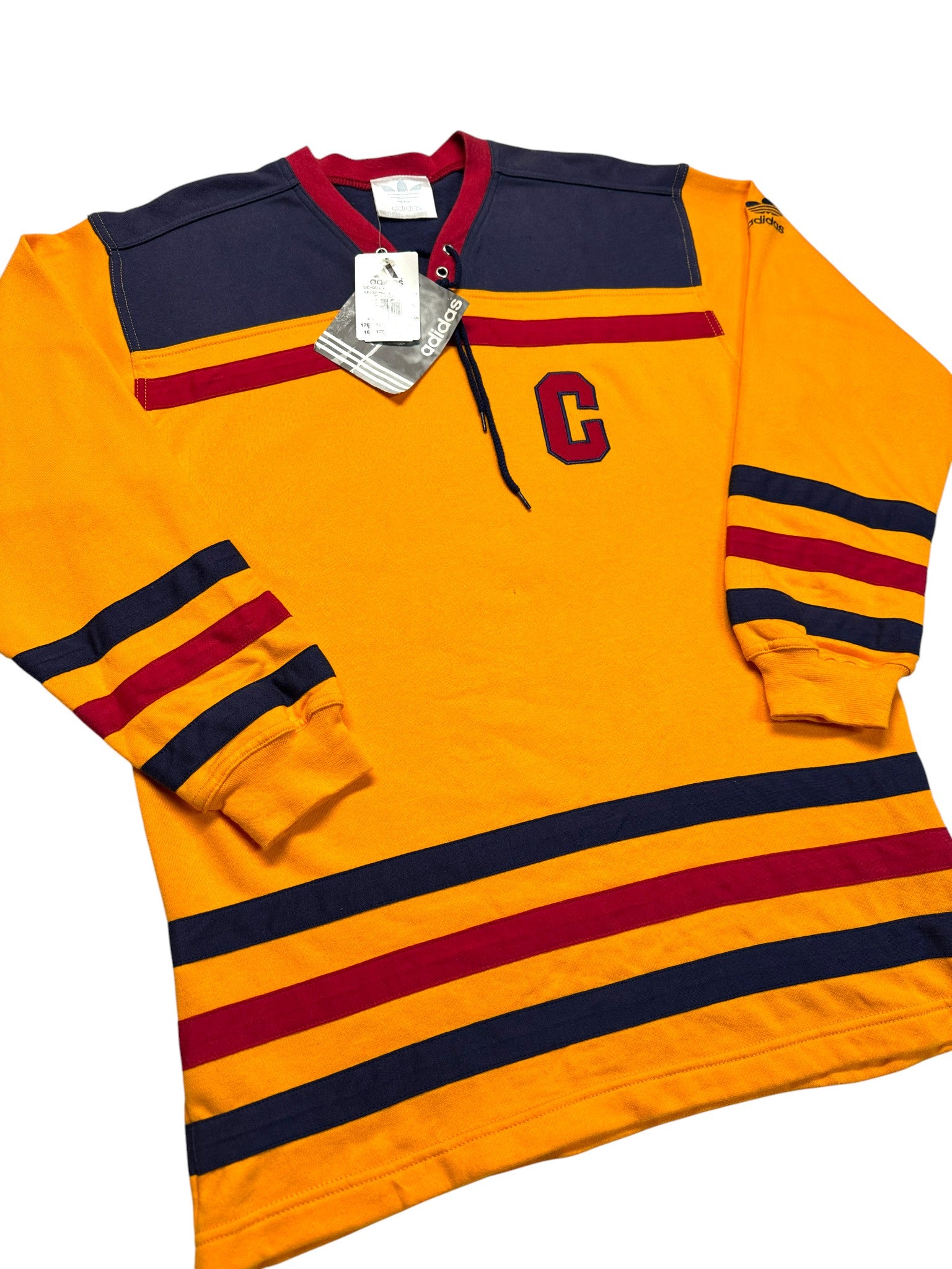 90s Adidas Sweater Deadstock Hockey Orange D176 S