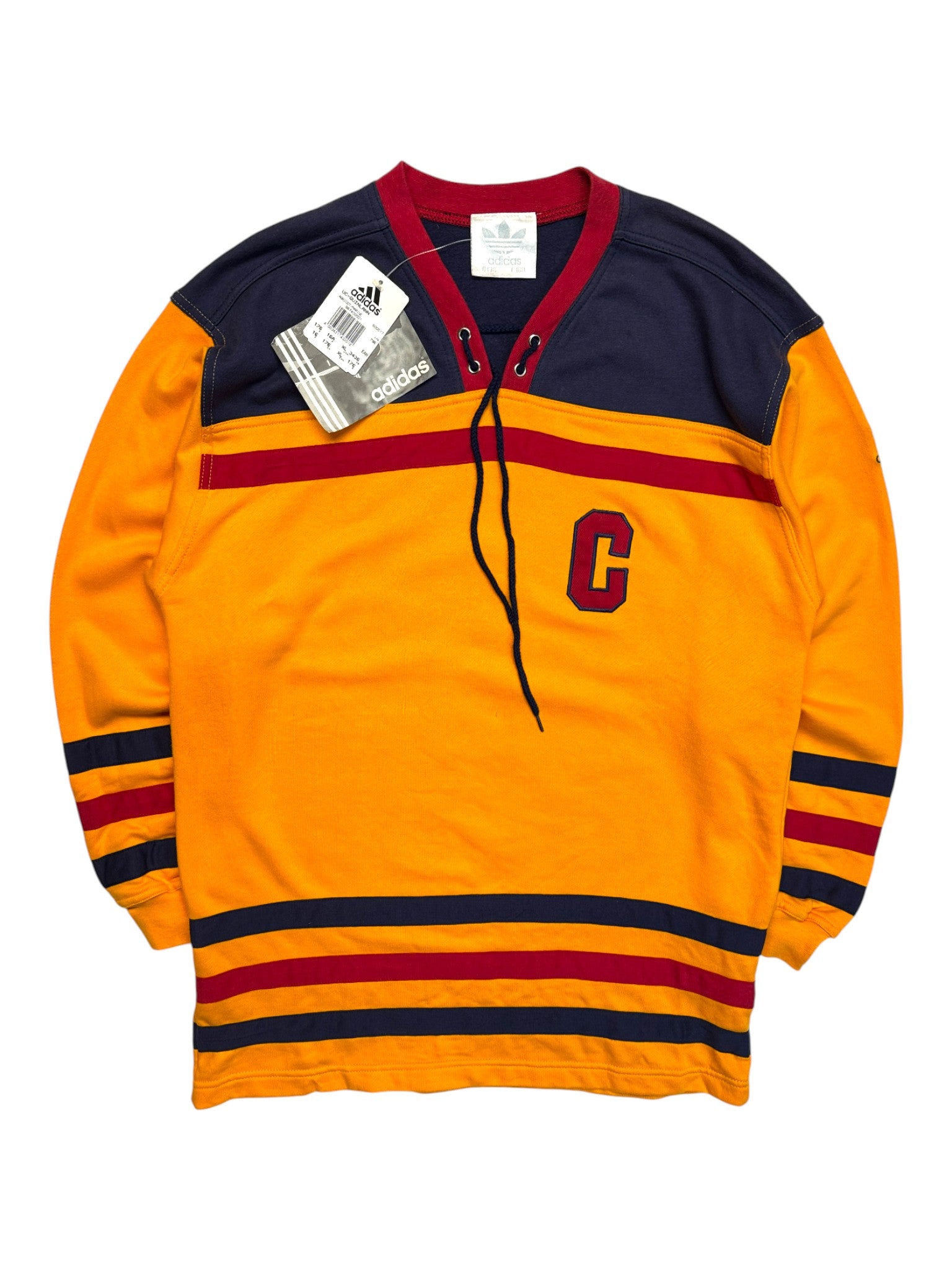 90s Adidas Sweater Deadstock Hockey Orange D176 S