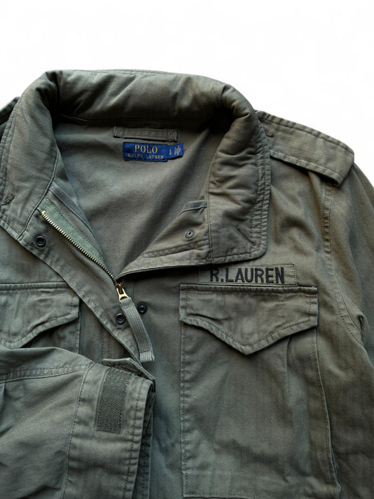 Ralph Lauren Damen Feldjacke Retro Talon Zip Mit Kapuze Olive L