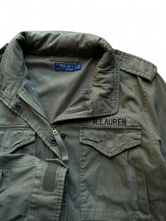 Ralph Lauren Damen Feldjacke Retro Talon Zip Mit Kapuze Olive L