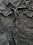 Ralph Lauren Damen Feldjacke Retro Talon Zip Mit Kapuze Olive L