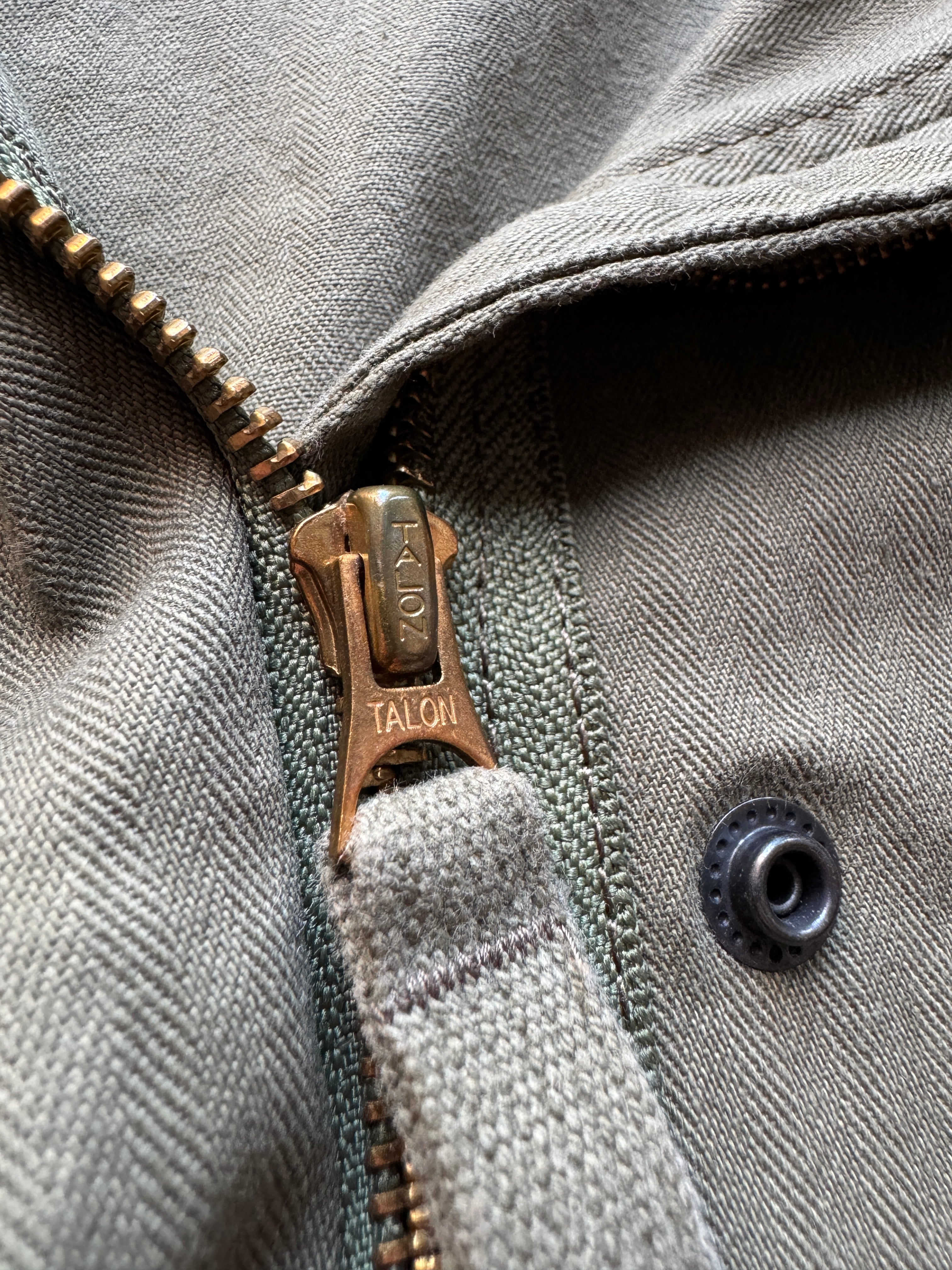 Ralph Lauren Damen Feldjacke Retro Talon Zip Mit Kapuze Olive L