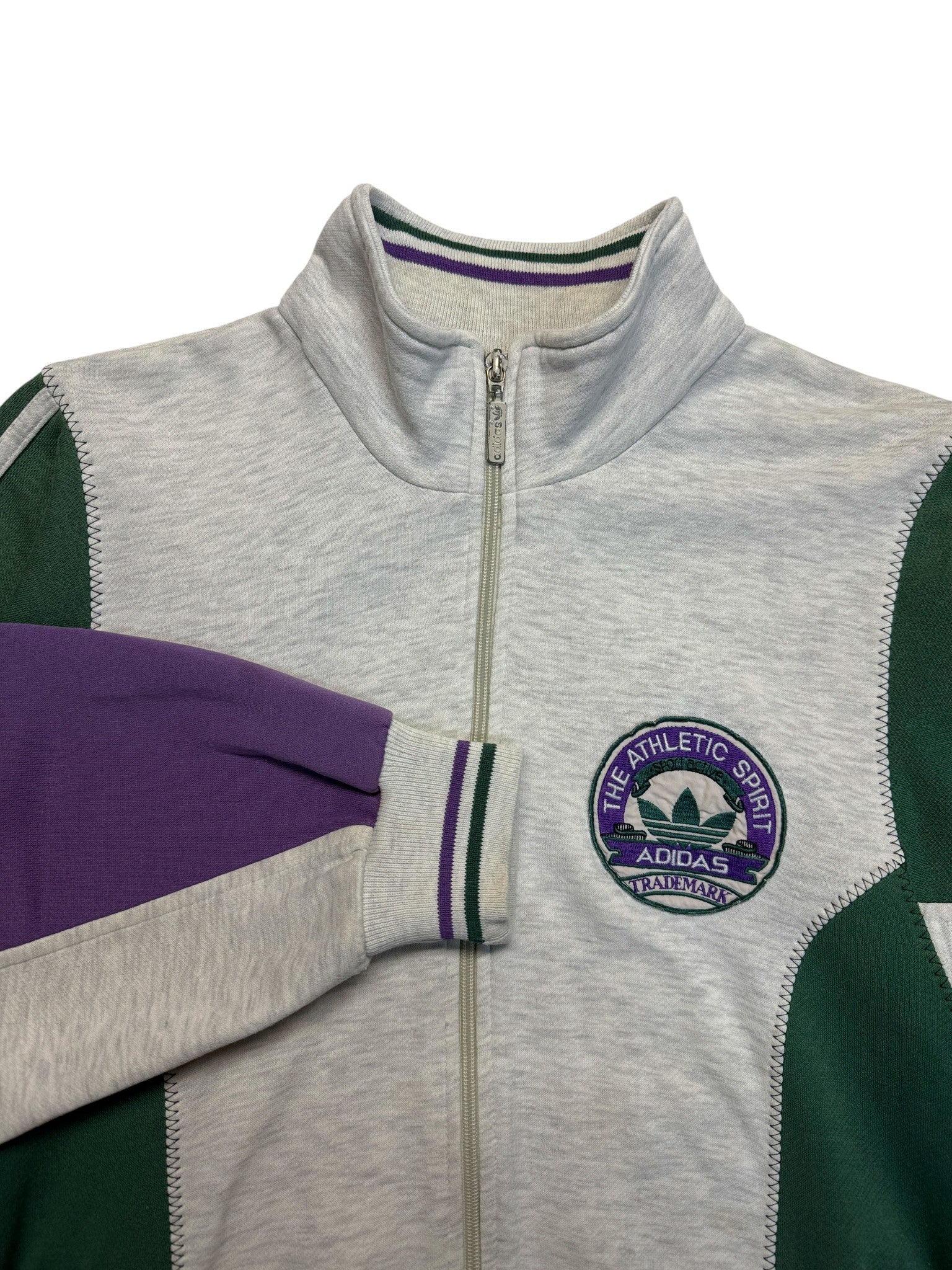 90s Adidas Sweatjacke Grün Grau D4 S