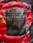 Ed Hardy x Avirex Damen Lederjacke 00s By Christian Audigier Schwarz L