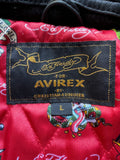 Ed Hardy x Avirex Damen Lederjacke 00s By Christian Audigier Schwarz L