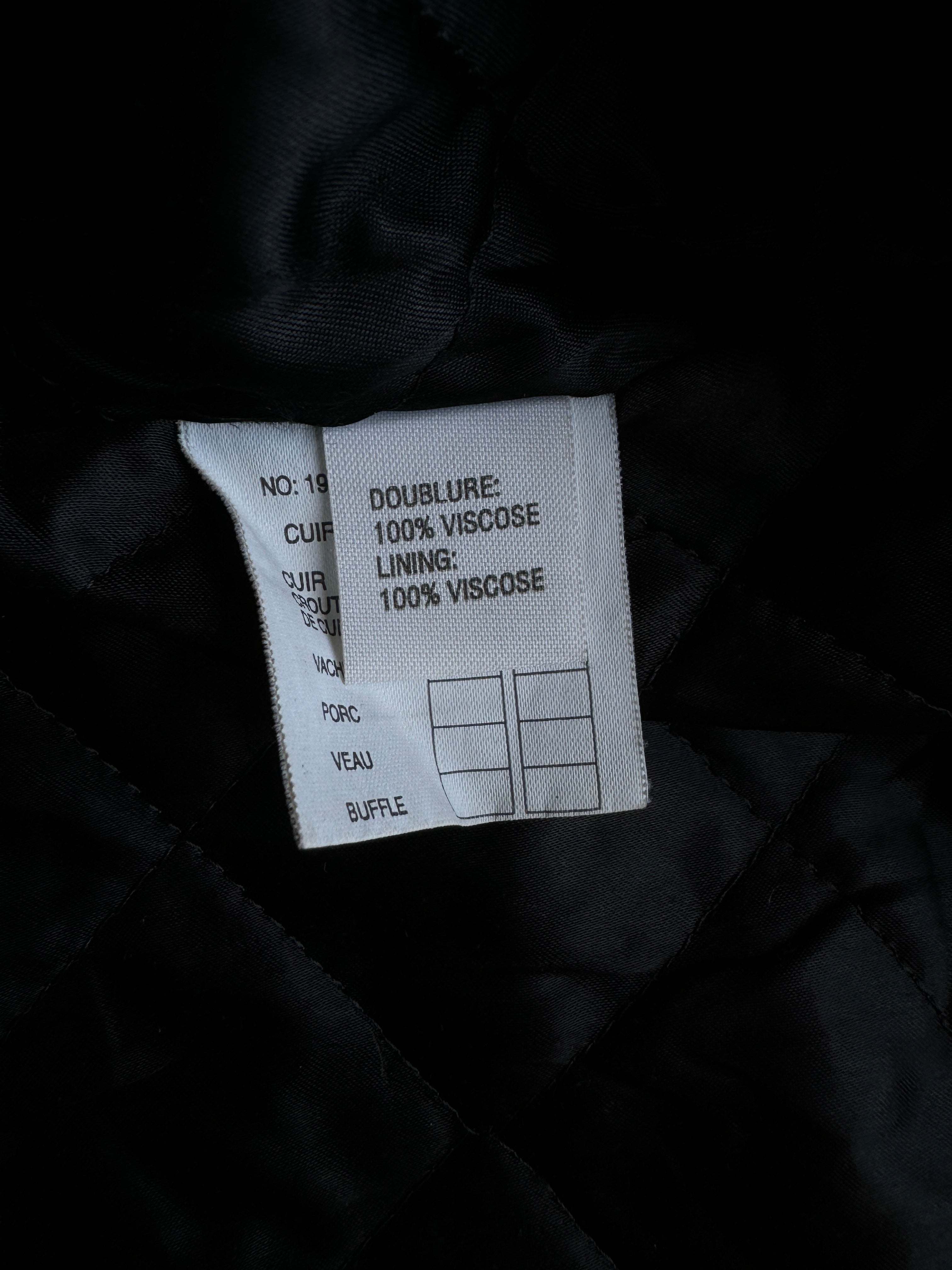 Vintage Oakwood Lederjacke 90s Karabinerverschluss Schwarz Braun S