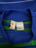 70s Adidas By Ventex Sweater Mit Taschen Gestreift Made In France Blau Grün 7/52 L