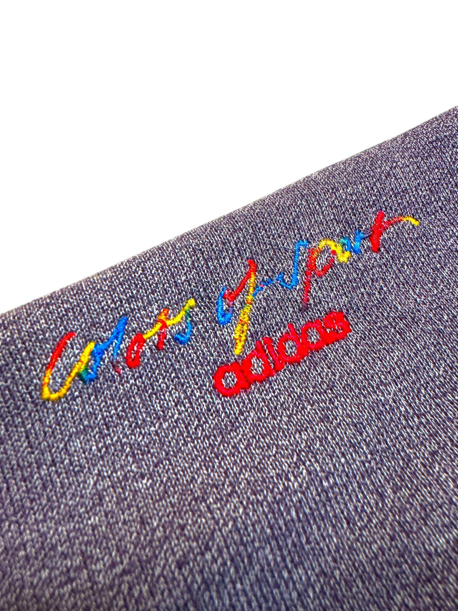 90s Adidas Sweater "Colors of Sport" Grau (Lilastich) D9 XL-XXL