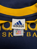 90s Adidas Sweater Basketball Dunkelblau Gelb M