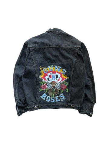 Vintage Subway Jeansjacke 90s Guns N' Roses Patch Schwarz S