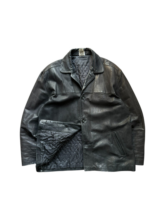 Vintage Adidas Lederjacke 1999 Schwarz XXL