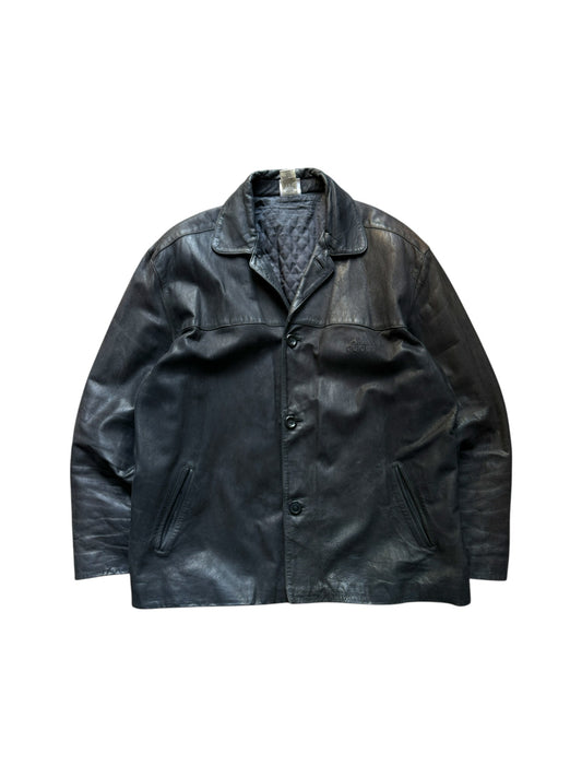 Vintage Adidas Lederjacke 1999 Schwarz XXL