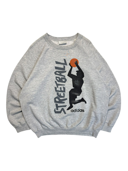 Rare! 90s Adidas Sweater Streetball Made In Greece Grau M