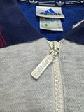 90s Adidas 1/4 Zip Pullover Mit Polokragen Blau Grau D6 M
