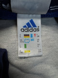 90s Adidas 1/4 Zip Pullover Mit Polokragen Blau Grau D6 M