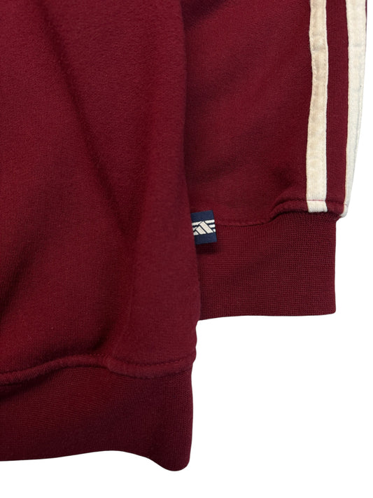 90s Vintage Adidas Sweater Crewneck Basic Dunkelrot D7 L