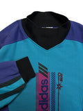 90s Adidas Sweater Funnel Neck Colorblocked Türkis Lila D7 L