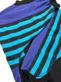 90s Adidas Sweater Funnel Neck Colorblocked Türkis Lila D7 L