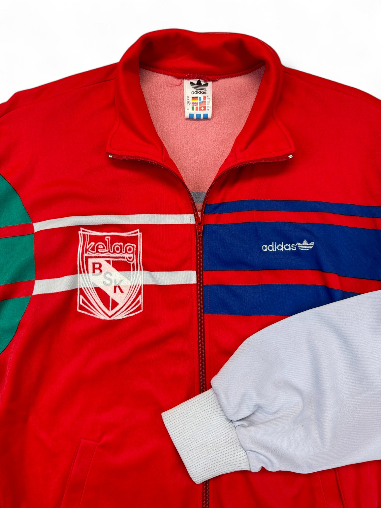 Vintage Adidas Sportjacke 80s Kelag BSK Askö Kärnten Made In Austria Rot 46 S-M