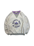 90s Adidas Sweater Crewneck "Natural Grey" Grau Flieder D5 S
